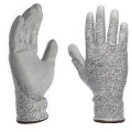 Palm Dipped Polyurethane Coated Seamless Knit Work Level 5 Cut Resistant Gloves